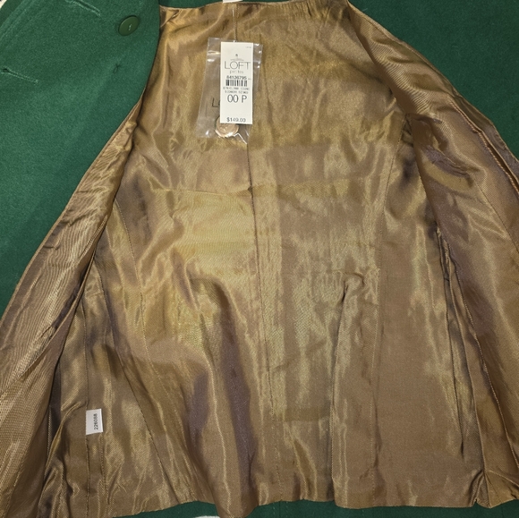 LOFT Emerald Green  Double-Breasted Pea Coat Size 00p - Picture 3 of 3